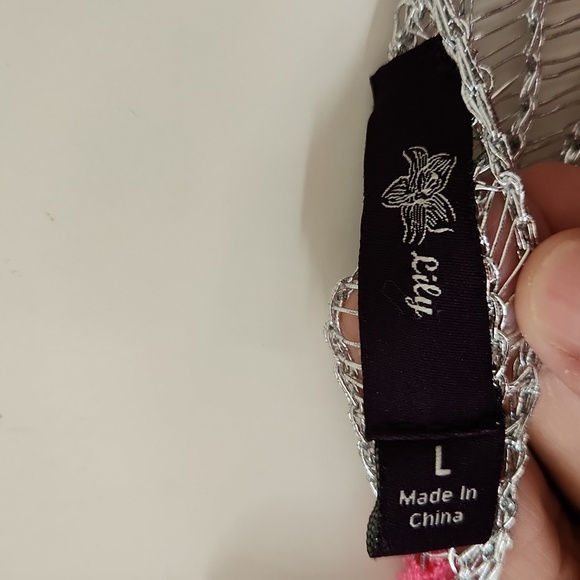 Pink & silver crochet poncho like - Picture 4 of 8